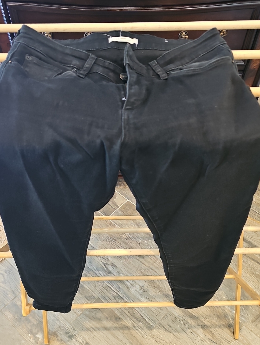 Sts Blue Black Denim Jeans With Stitched Brand Tag
